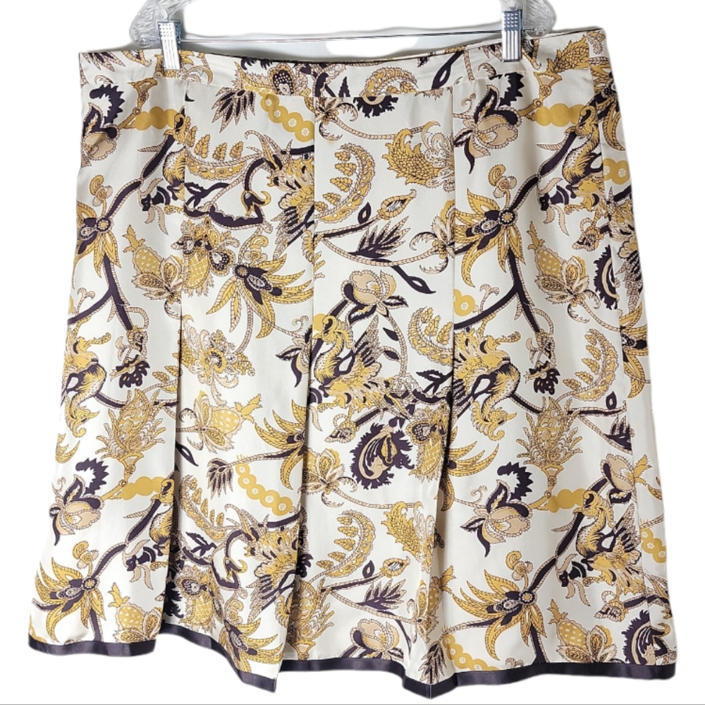 Old Navy plus size pleated silk paisley print skirt size 20